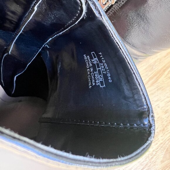 Zara Black Rhinestone Pointed Toe Ankle Booties Size EU 37 US 6.5 Patent Leather - Picture 8 of 9